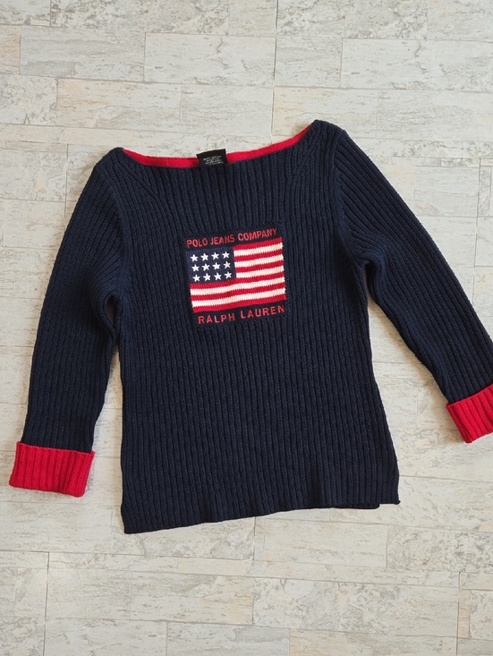 Polo Ralph Lauren Sweaters - Vintage Polo Ralph Lauren American Flag Sweater MEDIUM